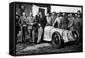 Robert Benoist with a Cigarette, Leaning Against a Delage 15-S8, 1927-null-Framed Stretched Canvas