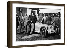 Robert Benoist with a Cigarette, Leaning Against a Delage 15-S8, 1927-null-Framed Photographic Print