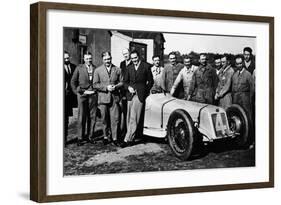 Robert Benoist with a Cigarette, Leaning Against a Delage 15-S8, 1927-null-Framed Photographic Print