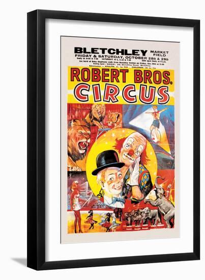 Robert Brothers' Circus at Bletchley Market Field-null-Framed Art Print