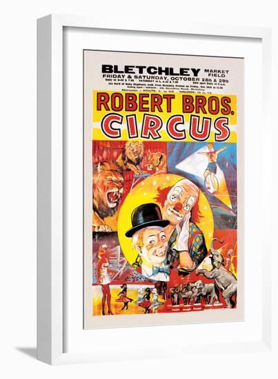 Robert Brothers' Circus at Bletchley Market Field-null-Framed Art Print