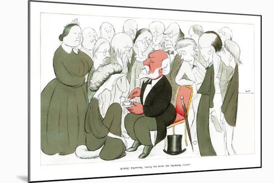 Robert Browning, Taking Tea with the Browning Society, 1904-Max Beerbohm-Mounted Giclee Print