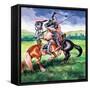 Robert Bruce About to Kill Sir Henry De Bohum-Ron Embleton-Framed Stretched Canvas