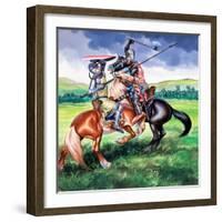 Robert Bruce About to Kill Sir Henry De Bohum-Ron Embleton-Framed Giclee Print