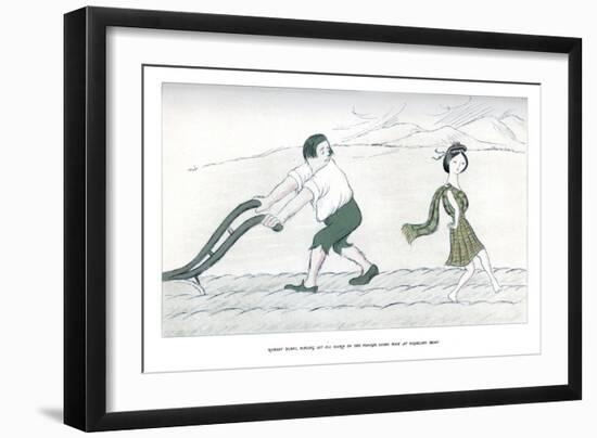 Robert Burns, Having Set His Hand to the Plough, Looks Back at Highland Mary, 1904-Max Beerbohm-Framed Giclee Print