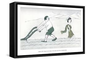 Robert Burns, Having Set His Hand to the Plough, Looks Back at Highland Mary, 1904-Max Beerbohm-Framed Stretched Canvas
