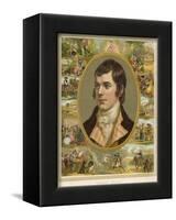 Robert Burns Scottish National Poet Portrait Surrounded by His Creations-null-Framed Photographic Print