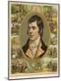 Robert Burns Scottish National Poet Portrait Surrounded by His Creations-null-Mounted Photographic Print