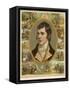Robert Burns Scottish National Poet Portrait Surrounded by His Creations-null-Framed Stretched Canvas