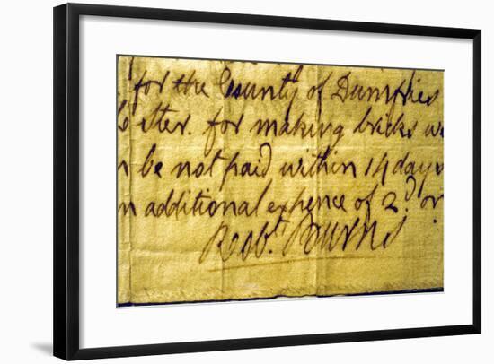Robert Burns' Signature-Robert Burns-Framed Giclee Print