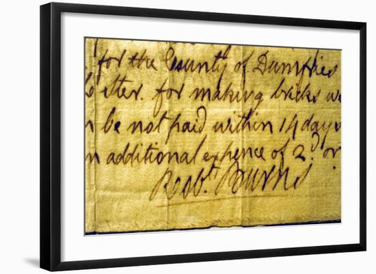 Robert Burns' Signature-Robert Burns-Framed Giclee Print