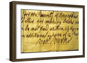 Robert Burns' Signature-Robert Burns-Framed Giclee Print