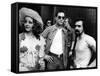 Robert by Niro, Jodie Foster and le realisateur Martin Scorsese sur le tournage du film Taxi Driver-null-Framed Stretched Canvas