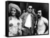 Robert by Niro, Jodie Foster and le realisateur Martin Scorsese sur le tournage du film Taxi Driver-null-Framed Stretched Canvas