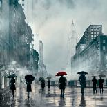 New York Red Umbrella-Robert Canady-Stretched Canvas