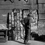 American GI Perusing Book Vendors' Stand during WWII-Robert Capa-Mounted Photographic Print