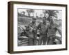 Robert Capa (Left) and Ernest Hemingway (Right) with their Driver U.S. Army Driver-null-Framed Photo