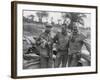 Robert Capa (Left) and Ernest Hemingway (Right) with their Driver U.S. Army Driver-null-Framed Photo