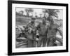 Robert Capa (Left) and Ernest Hemingway (Right) with their Driver U.S. Army Driver-null-Framed Photo