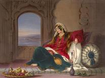 Kandahar Lady of Rank, Engaged in Smoking, 1848-Robert Carrick-Stretched Canvas