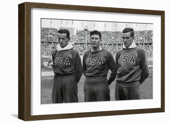 Robert Clark, Glenn Morris, John Parker, American Decathletes, Berlin Olympics, 1936-null-Framed Giclee Print