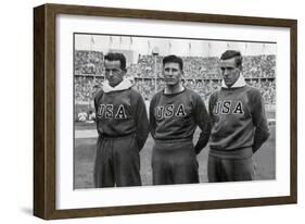 Robert Clark, Glenn Morris, John Parker, American Decathletes, Berlin Olympics, 1936-null-Framed Giclee Print