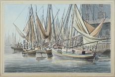 View of Billingsgate Wharf with Boats on the Water, City of London, 1790-Robert Clevely-Giclee Print