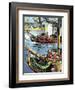 Robert Clive Sails Up the Bay of Bengal to the Mouth of the Ganges-English School-Framed Giclee Print