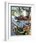 Robert Clive Sails Up the Bay of Bengal to the Mouth of the Ganges-English School-Framed Giclee Print