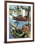 Robert Clive Sails Up the Bay of Bengal to the Mouth of the Ganges-English School-Framed Giclee Print