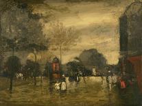 Boulevard in Wet Weather, Paris, 1899 (Oil on Canvas)-Robert Cozad Henri-Giclee Print