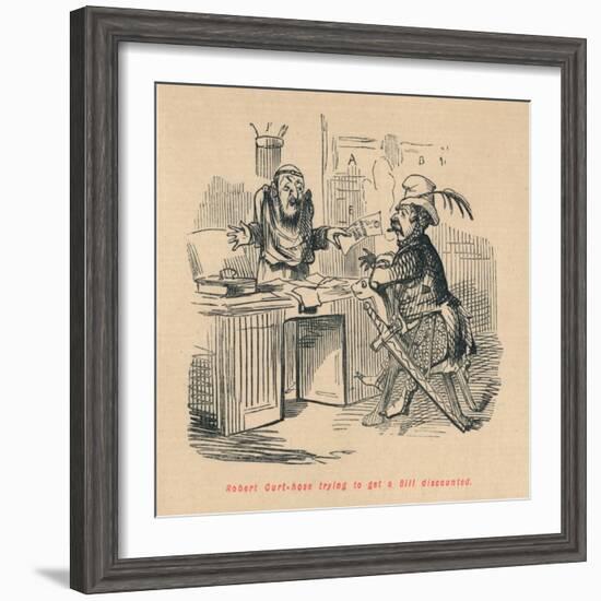 'Robert Curthose trying to get a Bill discounted', c1860, (c1860)-John Leech-Framed Giclee Print