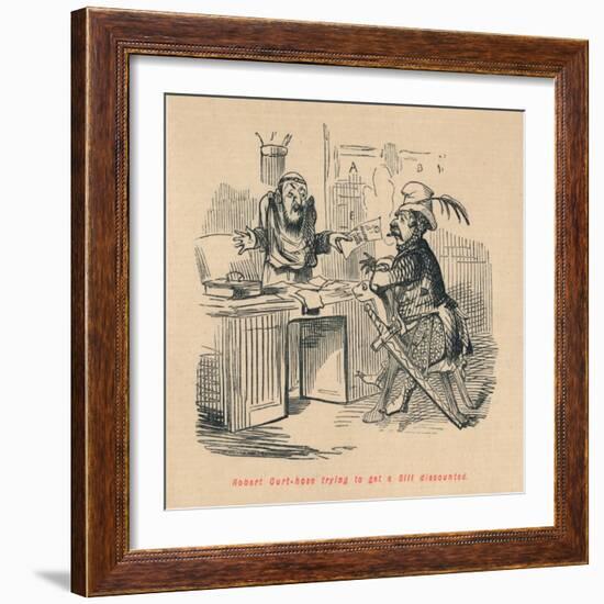 'Robert Curthose trying to get a Bill discounted', c1860, (c1860)-John Leech-Framed Giclee Print