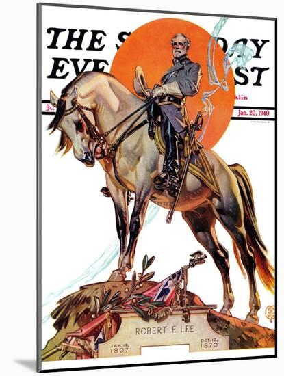 "Robert E. Lee on Traveler," Saturday Evening Post Cover, January 20, 1940-Joseph Christian Leyendecker-Mounted Giclee Print