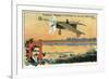 Robert Esnault-Pelterie Flying over the Lac Du Trou Sale, France, 1908-null-Framed Giclee Print