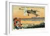 Robert Esnault-Pelterie Flying over the Lac Du Trou Sale, France, 1908-null-Framed Giclee Print