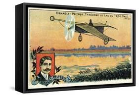 Robert Esnault-Pelterie Flying over the Lac Du Trou Sale, France, 1908-null-Framed Stretched Canvas