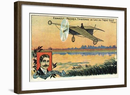 Robert Esnault-Pelterie Flying over the Lac Du Trou Sale, France, 1908-null-Framed Giclee Print