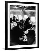 Robert F. Kennedy and Wife on Board Plane-null-Framed Photographic Print