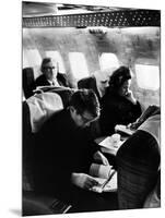 Robert F. Kennedy and Wife on Board Plane-null-Mounted Photographic Print