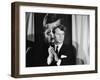 Robert F. Kennedy Campaigning in Front of Poster Portrait of His Brother President John F. Kennedy-Bill Eppridge-Framed Photographic Print