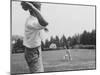 Robert F. Kennedy in Informal Shot Outside W. Brother Senator John F. Kennedy Playing Football-null-Mounted Photographic Print