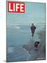 Robert F. Kennedy Jogging on the Beach with his Dog, June 14, 1968-Bill Eppridge-Mounted Premium Photographic Print