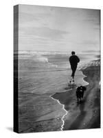 Robert F. Kennedy Running on the Beach with His Dog Freckles-Bill Eppridge-Stretched Canvas