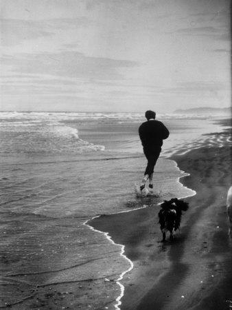 'Robert F. Kennedy Running on the Beach with His Dog Freckles ...