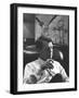 Robert F. Kennedy Sitting in Office in Front of Child's Painting-null-Framed Photographic Print