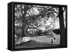 Robert F. Kennedy Speaking W. Brother Senator John F. Kennedy on His Estate-null-Framed Stretched Canvas