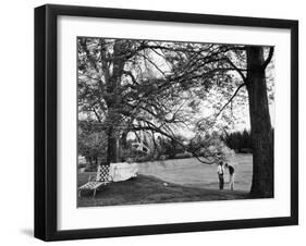 Robert F. Kennedy Speaking W. Brother Senator John F. Kennedy on His Estate-null-Framed Photographic Print