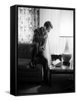Robert F. Kennedy Talking on Phone-Hank Walker-Framed Stretched Canvas