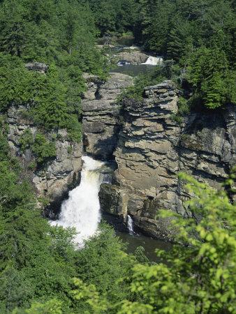 Linville Falls, Linville River Near the Blue Ridge Parkway, Appalachian Mountains, North Carolina